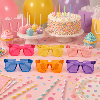 Thug Life Translucent Fun Neon Party Glasses  - 6PC