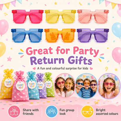 Thug Life Translucent Fun Neon Party Glasses  - 6PC