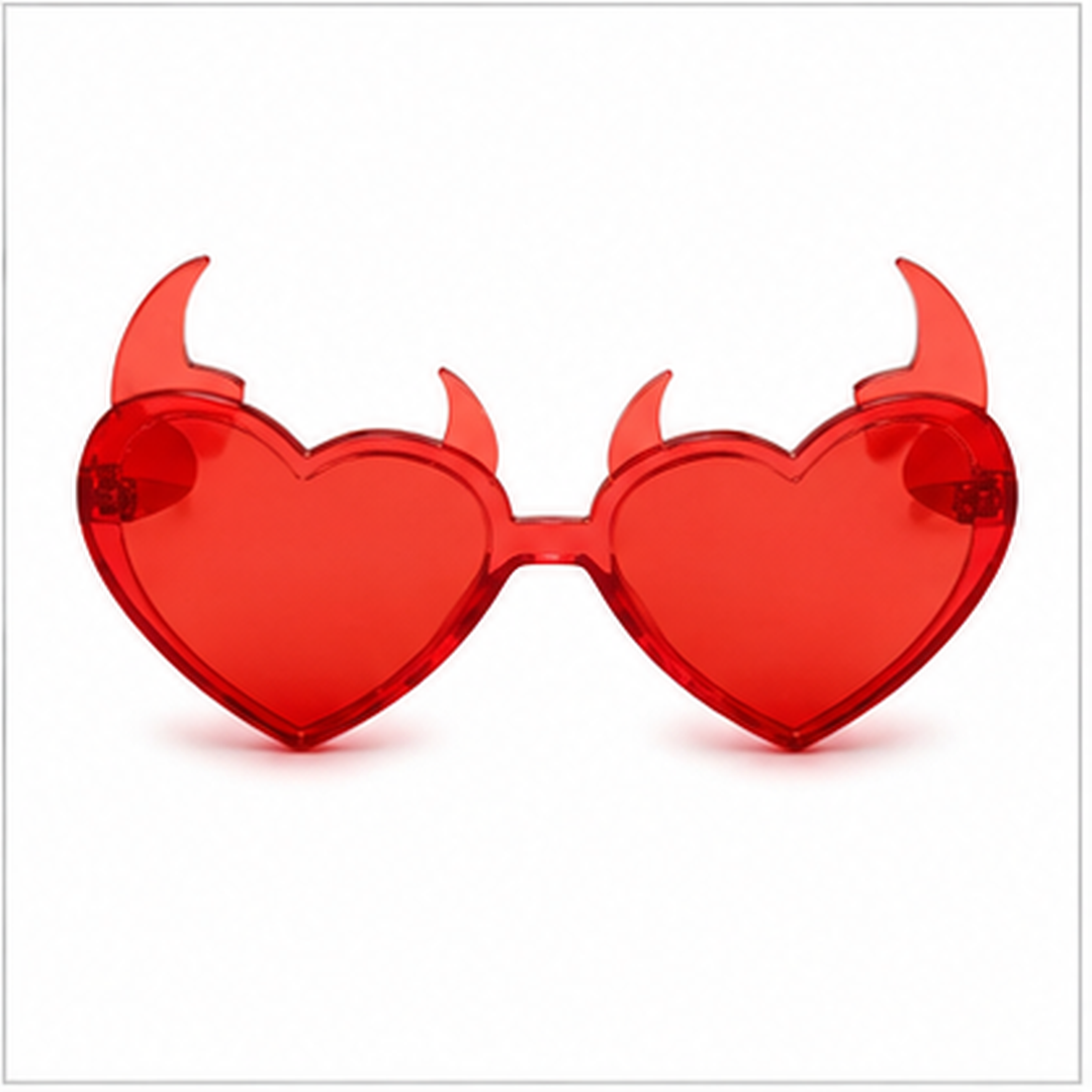 Red Devil Heart Shaped Shades - 1PC