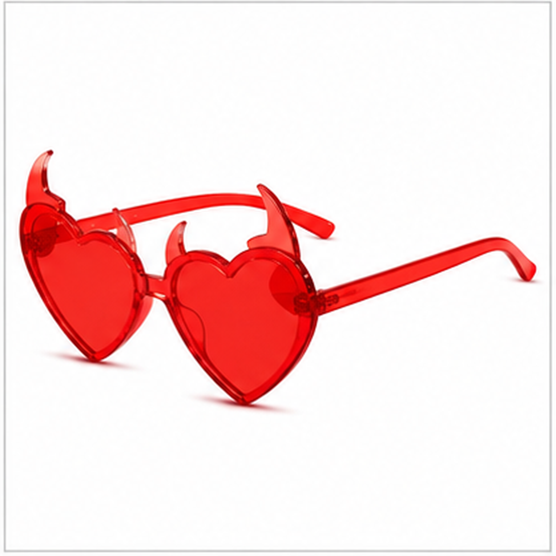 Red Devil Heart Shaped Shades - 1PC