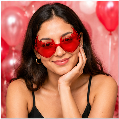 Red Devil Heart Shaped Shades - 1PC