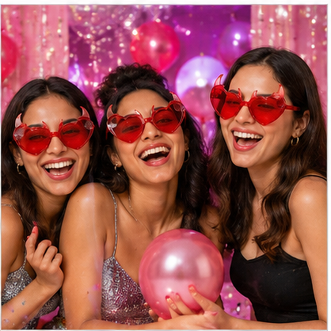 Red Devil Heart Shaped Shades - 1PC