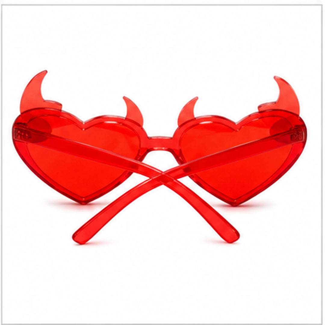 Red Devil Heart Shaped Shades - 1PC
