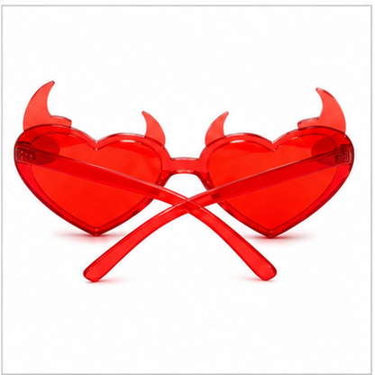 Red Devil Heart Shaped Shades - 1PC