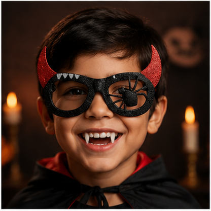 Halloween Black Spider & Red Horns Shades - 1PC