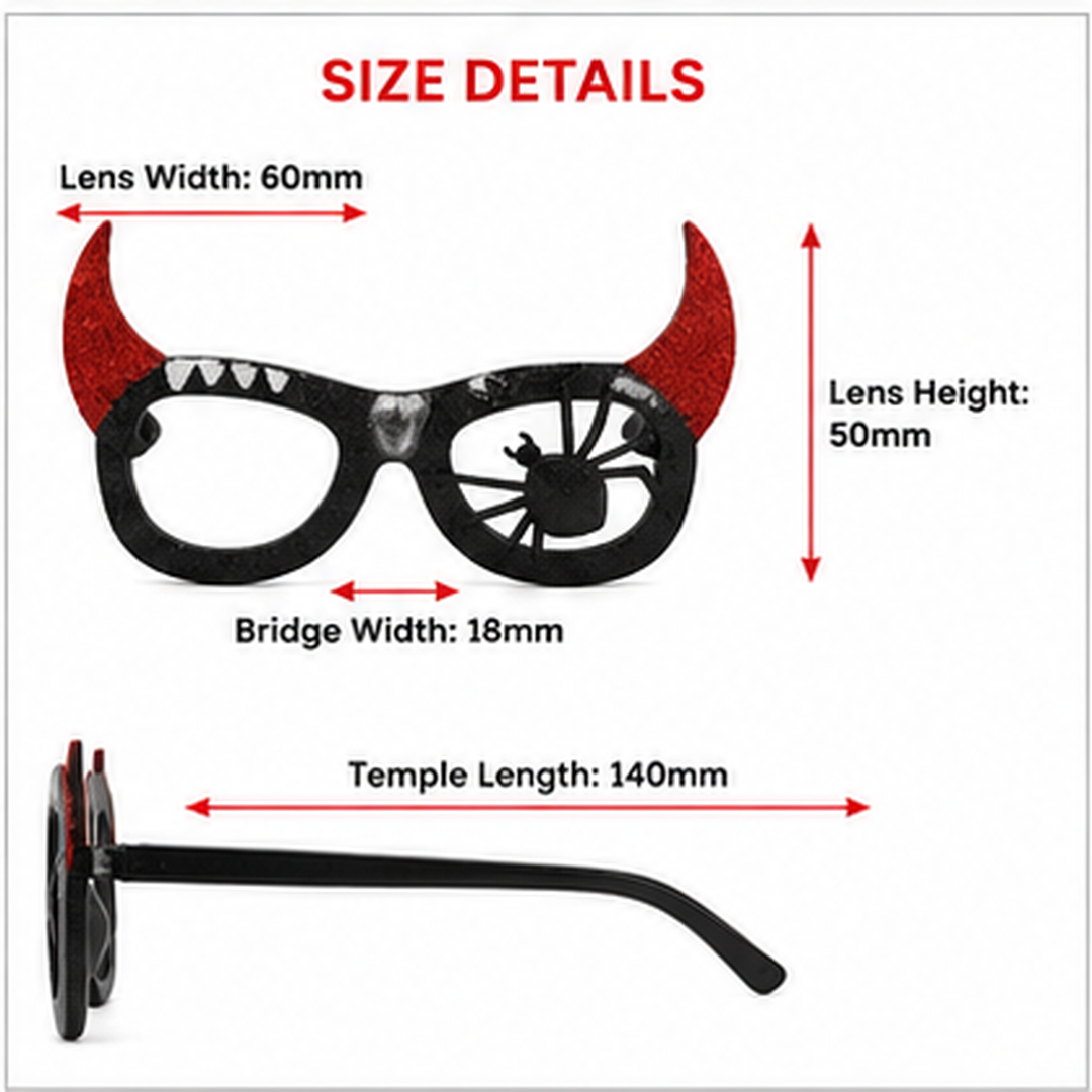 Halloween Black Spider & Red Horns Shades - 1PC
