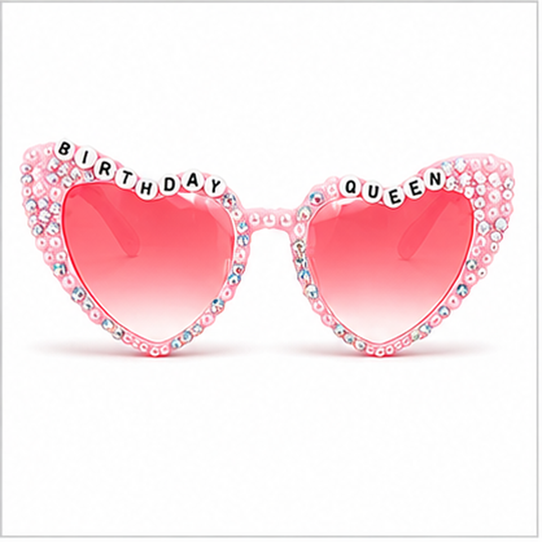 Etercycle Birthday Queen Heart Shaped Party Glasses - 1PC
