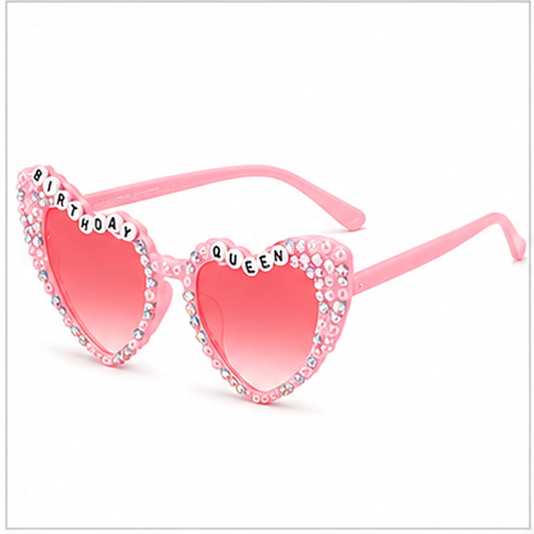 Etercycle Birthday Queen Heart Shaped Party Glasses - 1PC