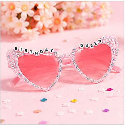 Etercycle Birthday Queen Heart Shaped Party Glasses - 1PC