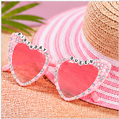 Etercycle Birthday Queen Heart Shaped Party Glasses - 1PC