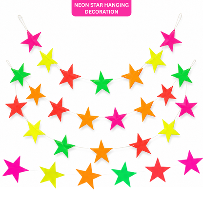 Neon Star Hanging Decoration - 6FT