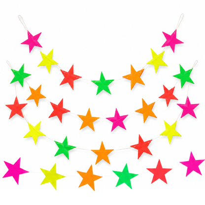 Neon Star Hanging Decoration - 6FT
