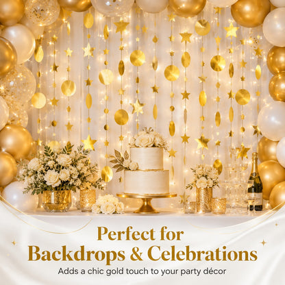 Round and Star Gold Hanging Decoration - 6FT