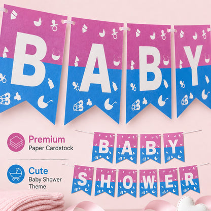 Baby Shower Banner Blue & Pink - 9FT