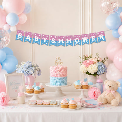 Baby Shower Banner Blue & Pink - 9FT