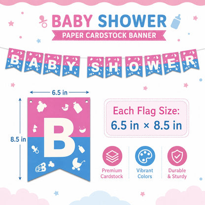 Baby Shower Banner Blue & Pink - 9FT