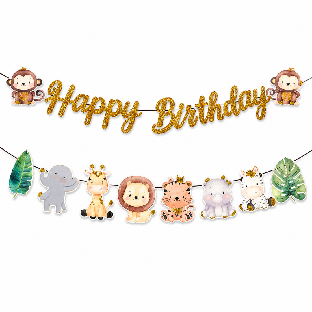 Golden & Black Wall Decoration Kit & Balloons Set - Set of 47PC