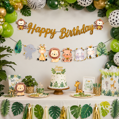 Golden & Black Wall Decoration Kit & Balloons Set - Set of 47PC