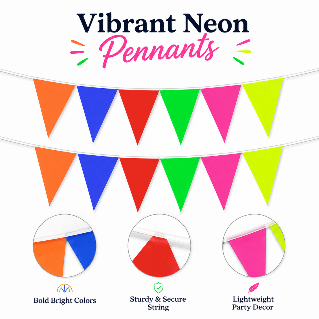 Neon UV Glow in the Dark Buntings - 9FT