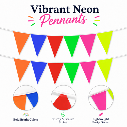 Neon UV Glow in the Dark Buntings - 9FT