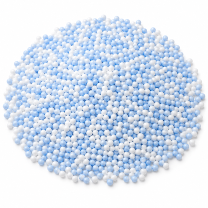 Pastel Blue & White Foam Balls for Pinata Fillers, Slime Making, Art n Craft Project and Gift Packing - 50 Grams - 1 Pack
