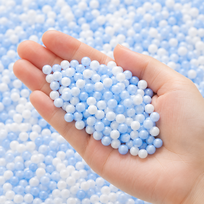 Pastel Blue & White Foam Balls for Pinata Fillers, Slime Making, Art n Craft Project and Gift Packing - 50 Grams - 1 Pack