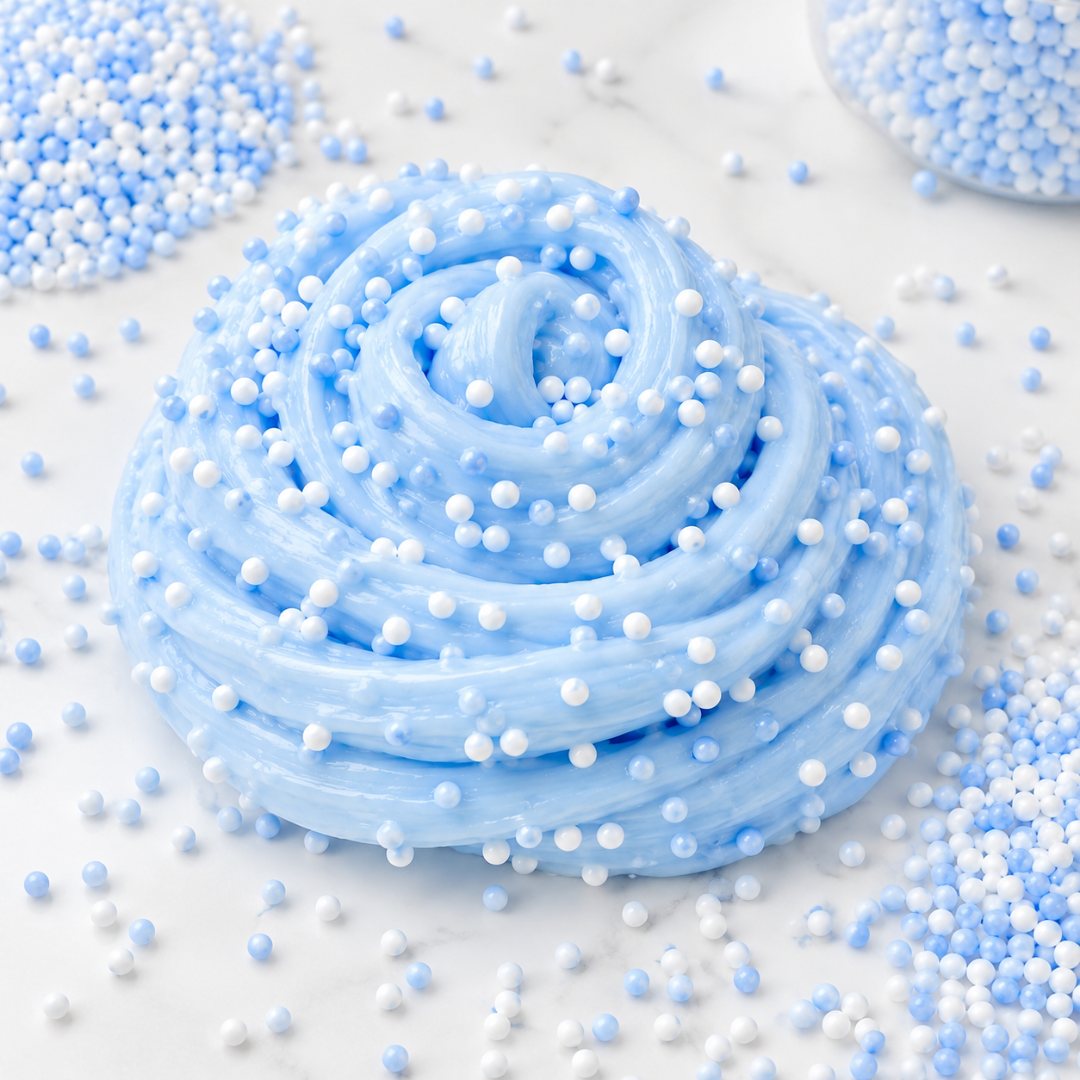 Pastel Blue & White Foam Balls for Pinata Fillers, Slime Making, Art n Craft Project and Gift Packing - 50 Grams - 1 Pack