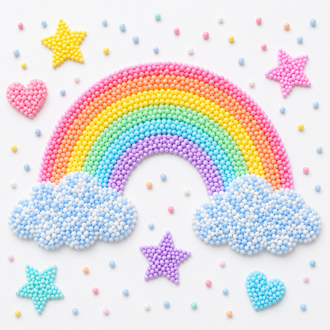 Pastel Blue & White Foam Balls for Pinata Fillers, Slime Making, Art n Craft Project and Gift Packing - 50 Grams - 1 Pack
