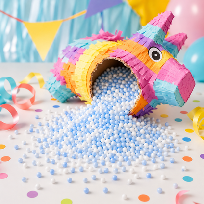 Pastel Blue & White Foam Balls for Pinata Fillers, Slime Making, Art n Craft Project and Gift Packing - 50 Grams - 1 Pack