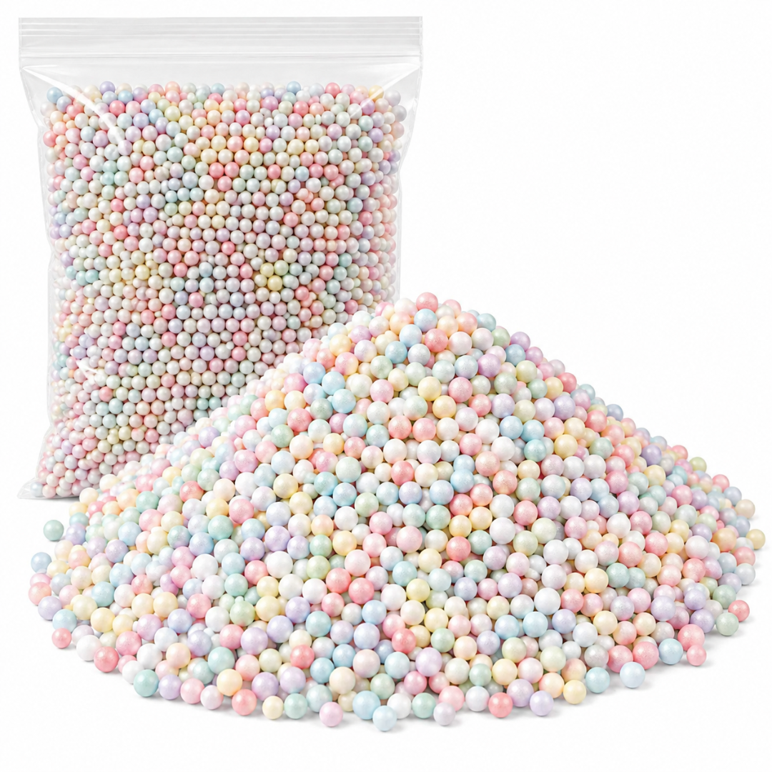 Rainbow Color Pastel Foam Balls for Pinata Fillers, Slime Making, Art n Craft Project and Gift Packing - 50 Grams - 1 Pack