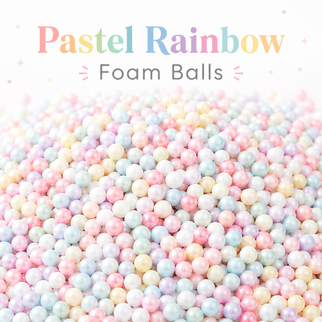 Rainbow Color Pastel Foam Balls for Pinata Fillers, Slime Making, Art n Craft Project and Gift Packing - 50 Grams - 1 Pack