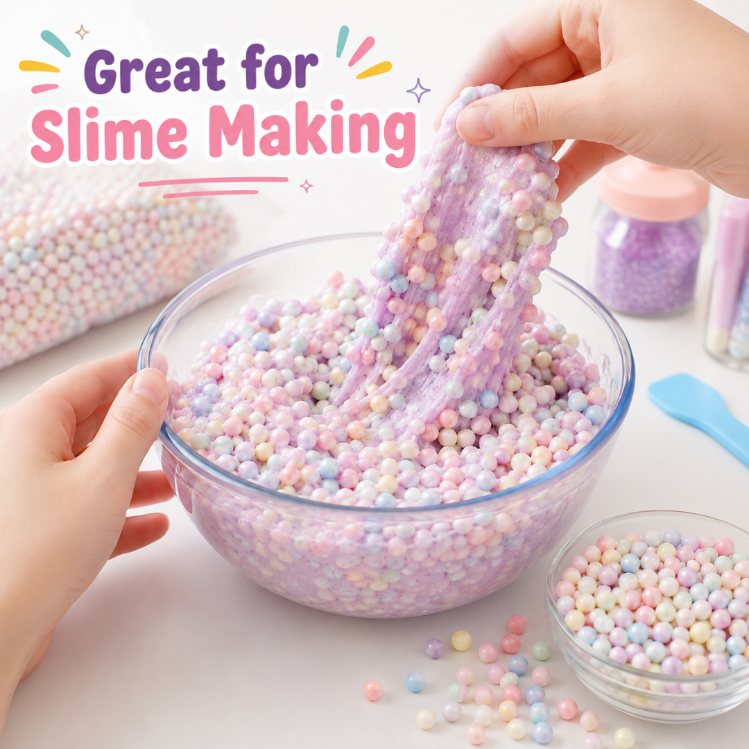 Rainbow Color Pastel Foam Balls for Pinata Fillers, Slime Making, Art n Craft Project and Gift Packing - 50 Grams - 1 Pack