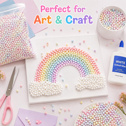 Rainbow Color Pastel Foam Balls for Pinata Fillers, Slime Making, Art n Craft Project and Gift Packing - 50 Grams - 1 Pack