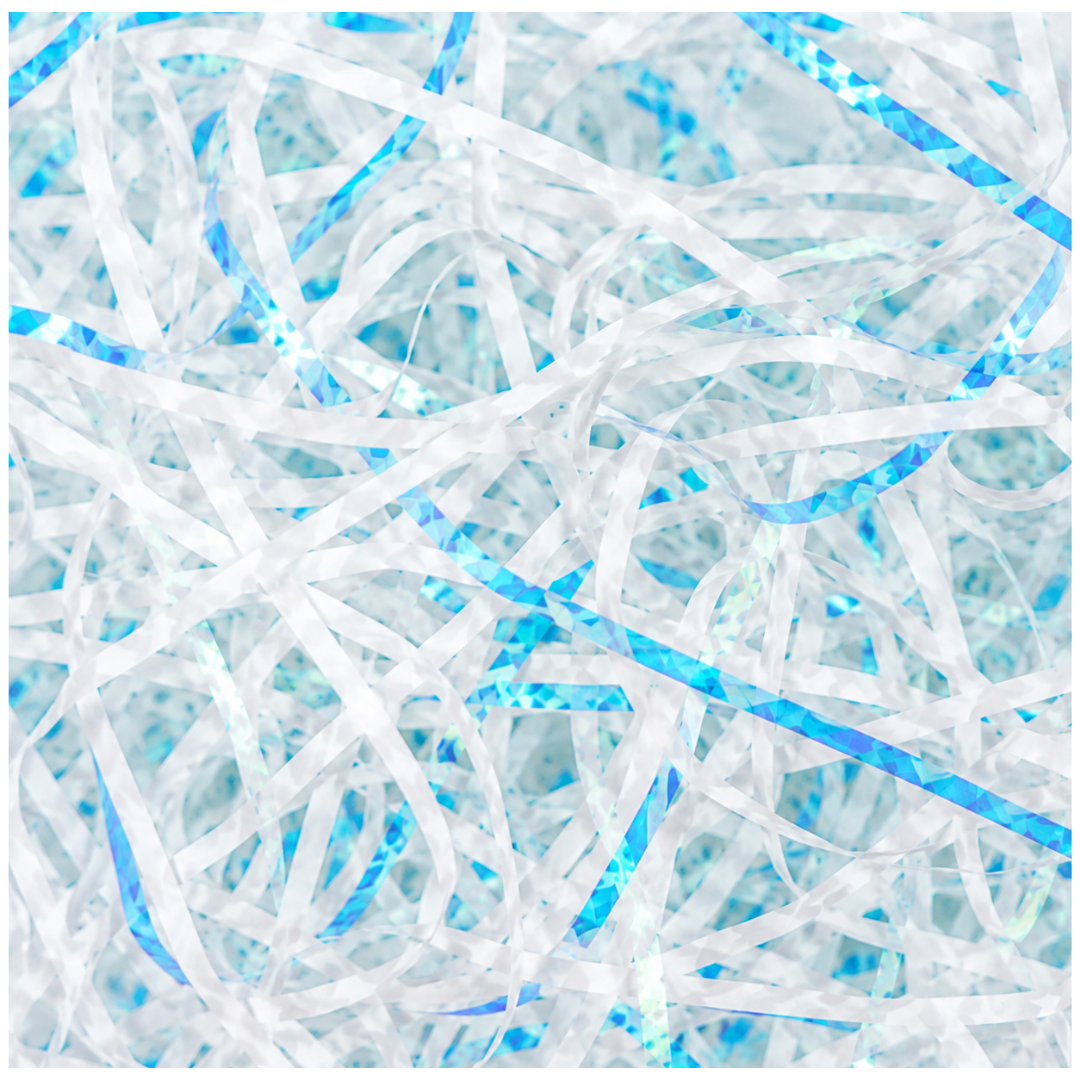 Iridescent Blue & White Paper Shreds for Gift Packing | Crinkle Paper for Art n Craft - 50 Grams