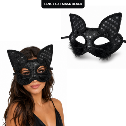 Fancy Cat Mask Black for Masquerade & Notty Party
