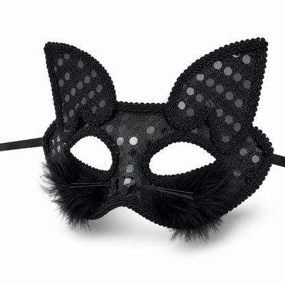 Fancy Cat Mask Black for Masquerade & Notty Party