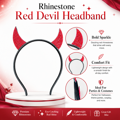 Rhine Stone Red Devil Headband