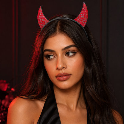 Rhine Stone Red Devil Headband