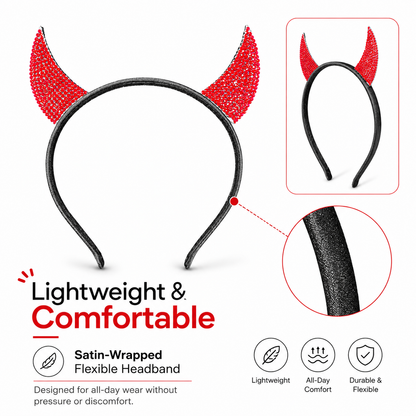 Rhine Stone Red Devil Headband