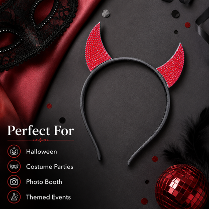 Rhine Stone Red Devil Headband