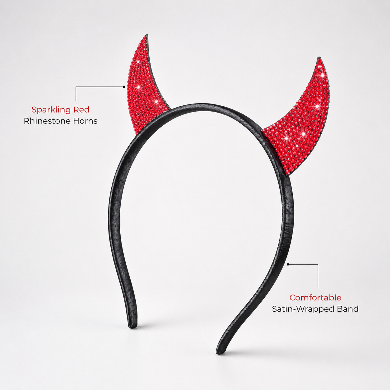 Rhine Stone Red Devil Headband