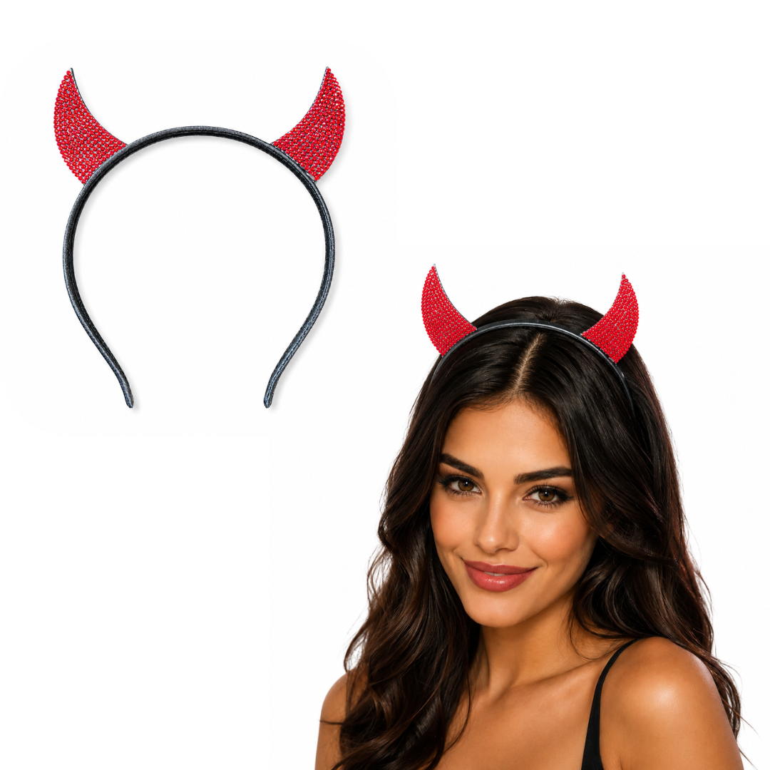 Rhine Stone Red Devil Headband