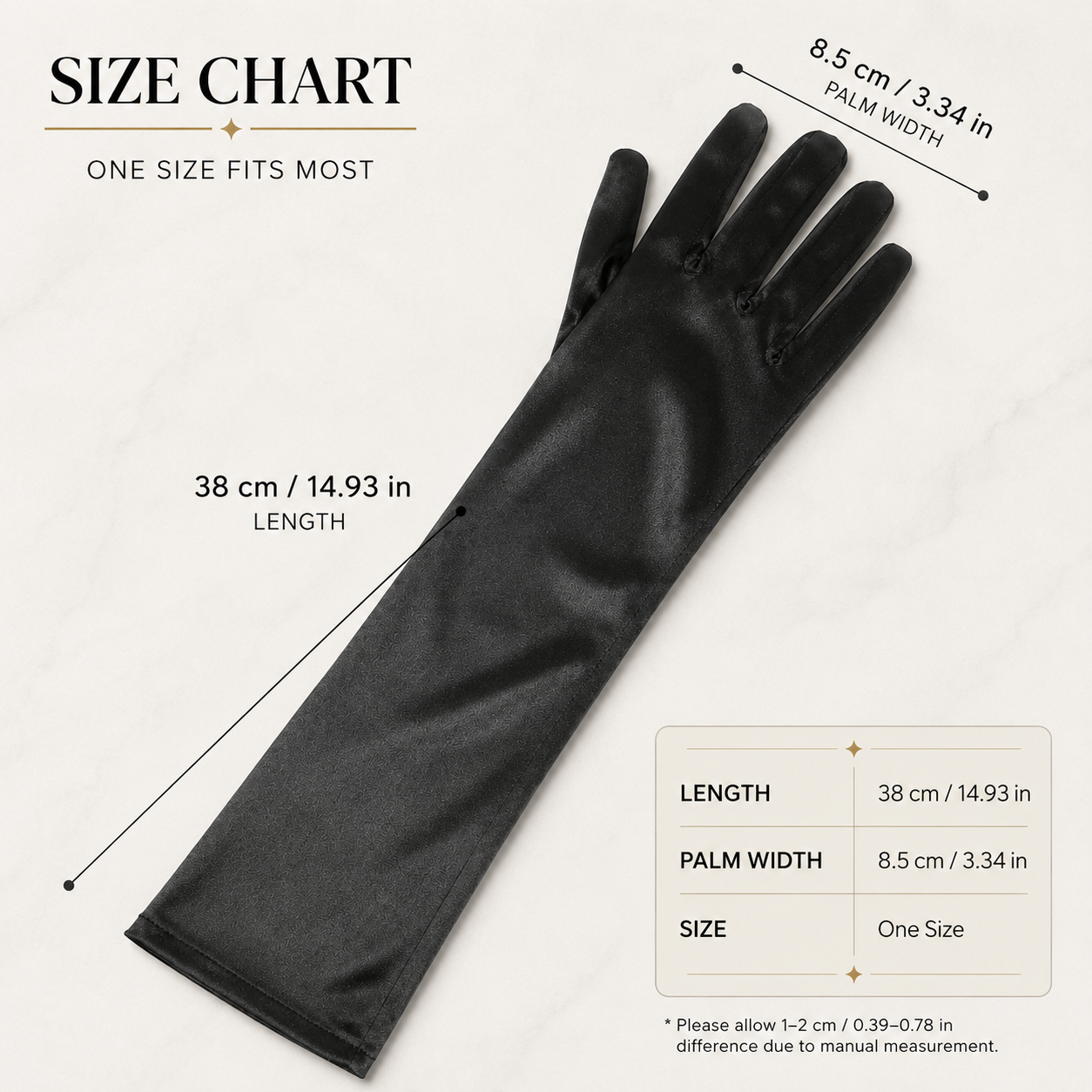 Fancy Satin Black Gloves for Dress Up