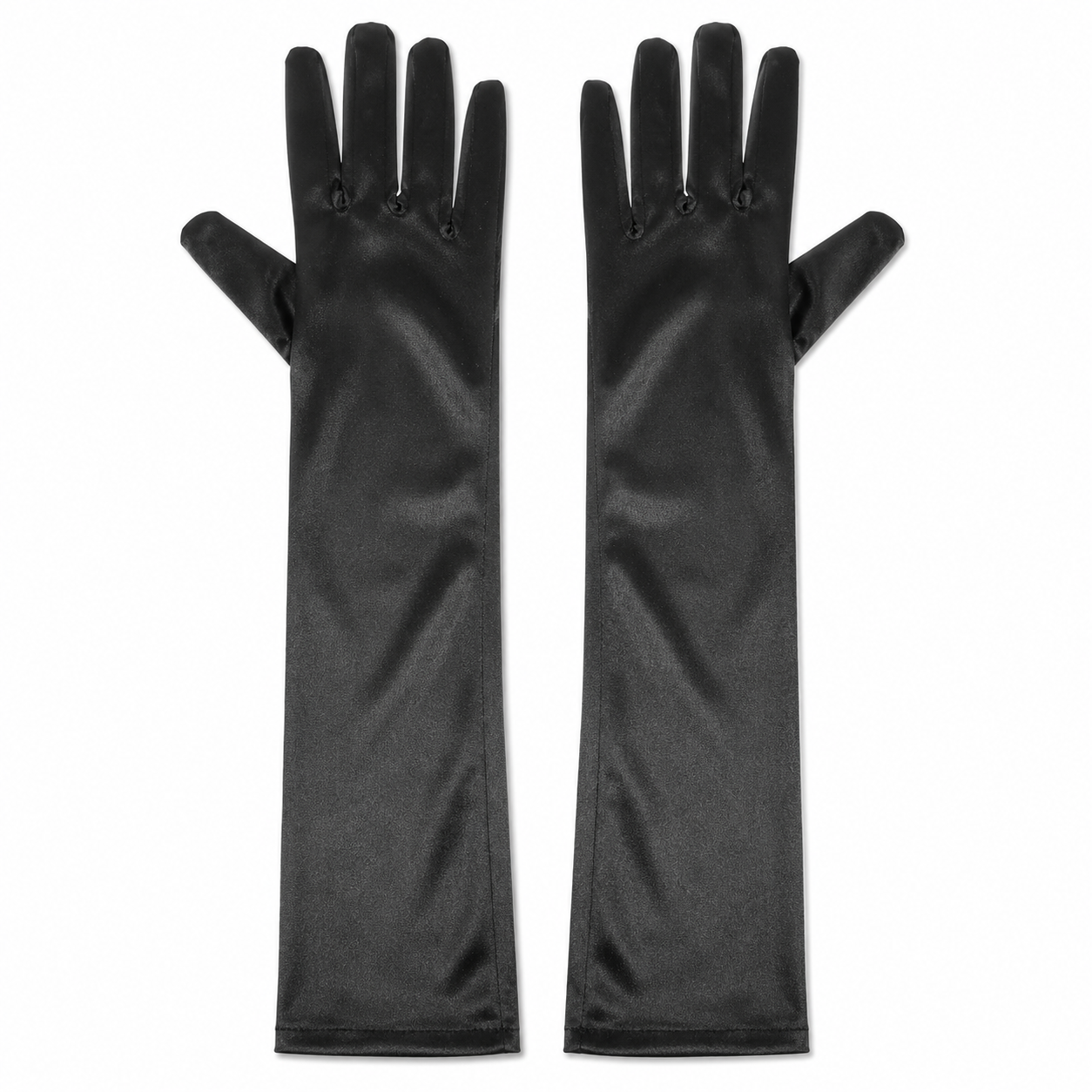 Fancy Satin Black Gloves for Dress Up