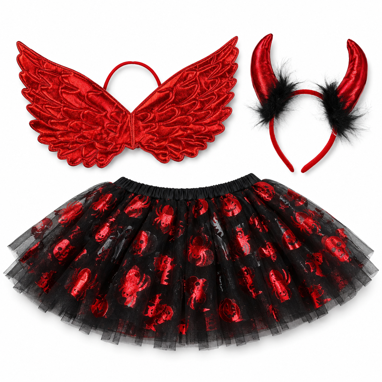 Devil Angel Tutu Dress 3PC Set