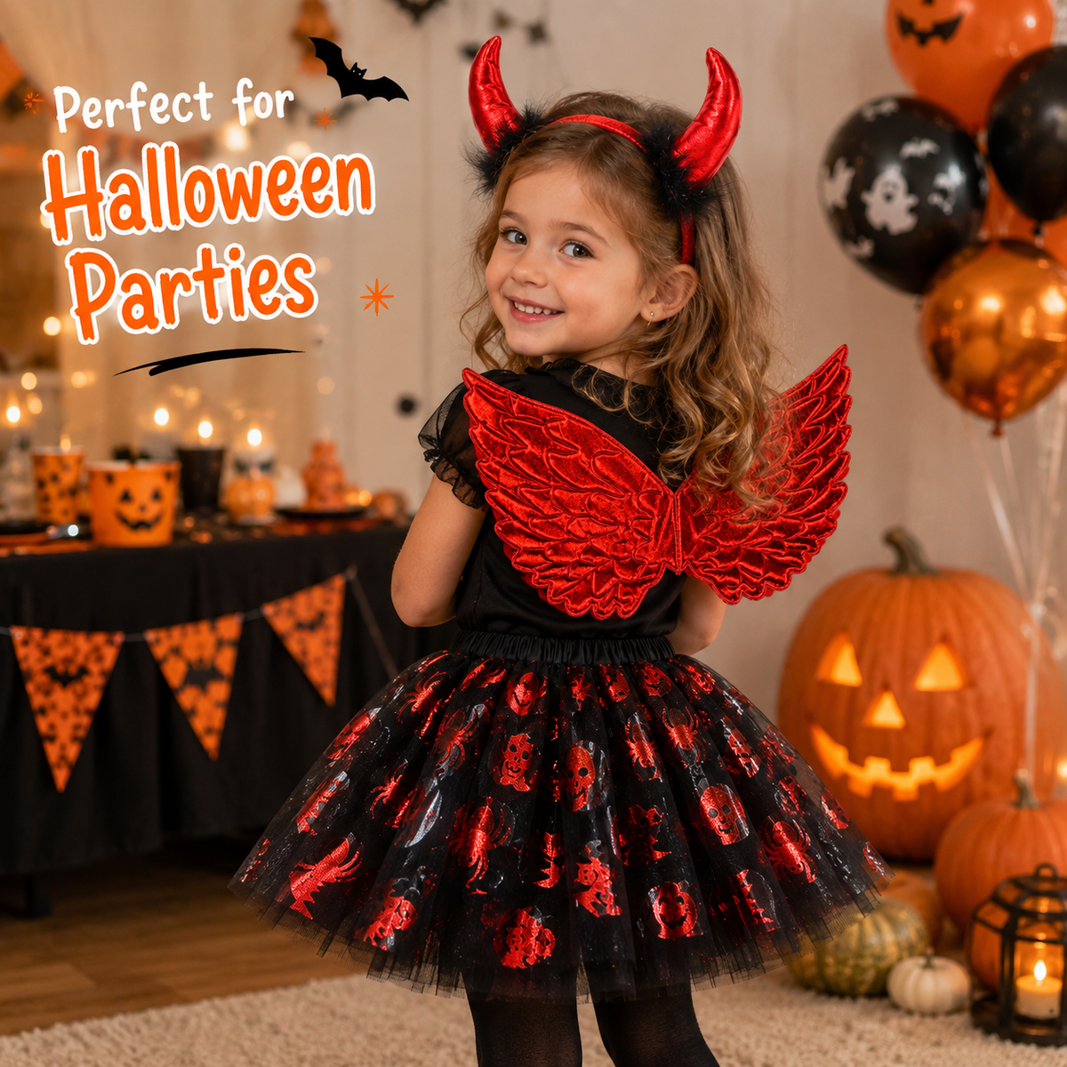Devil Angel Tutu Dress 3PC Set