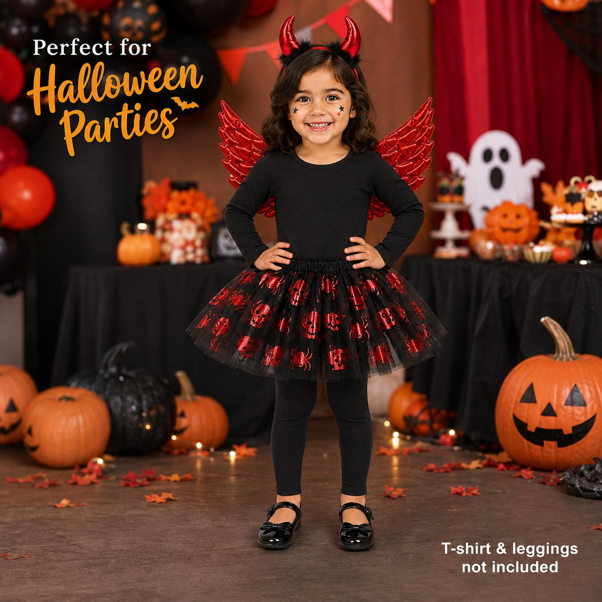 Devil Angel Tutu Dress 3PC Set