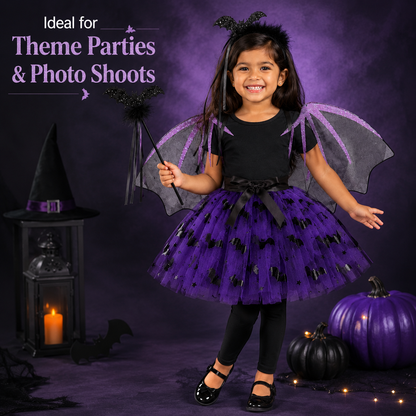 Bat Girl Tutu Dress 4PC Set - Size SS - Age 1 to 3