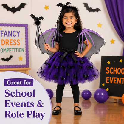 Bat Girl Tutu Dress 4PC Set - Size SS - Age 1 to 3