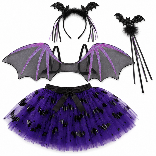 Bat Girl Tutu Dress 4PC Set - Size SS - Age 1 to 3